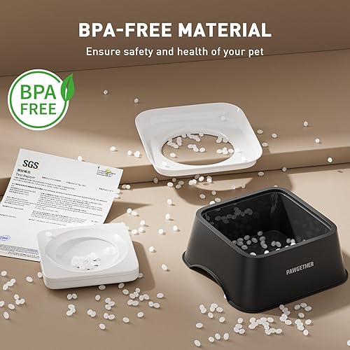 Miniatura 7 de PAWGETHER® No Spill Water Bowl for Dog 2L/68oz Splash Proof Slow Drinking Dog Bowls on Vehicle Travel No Drip Slow Water Bowl for Messy Drinkers
