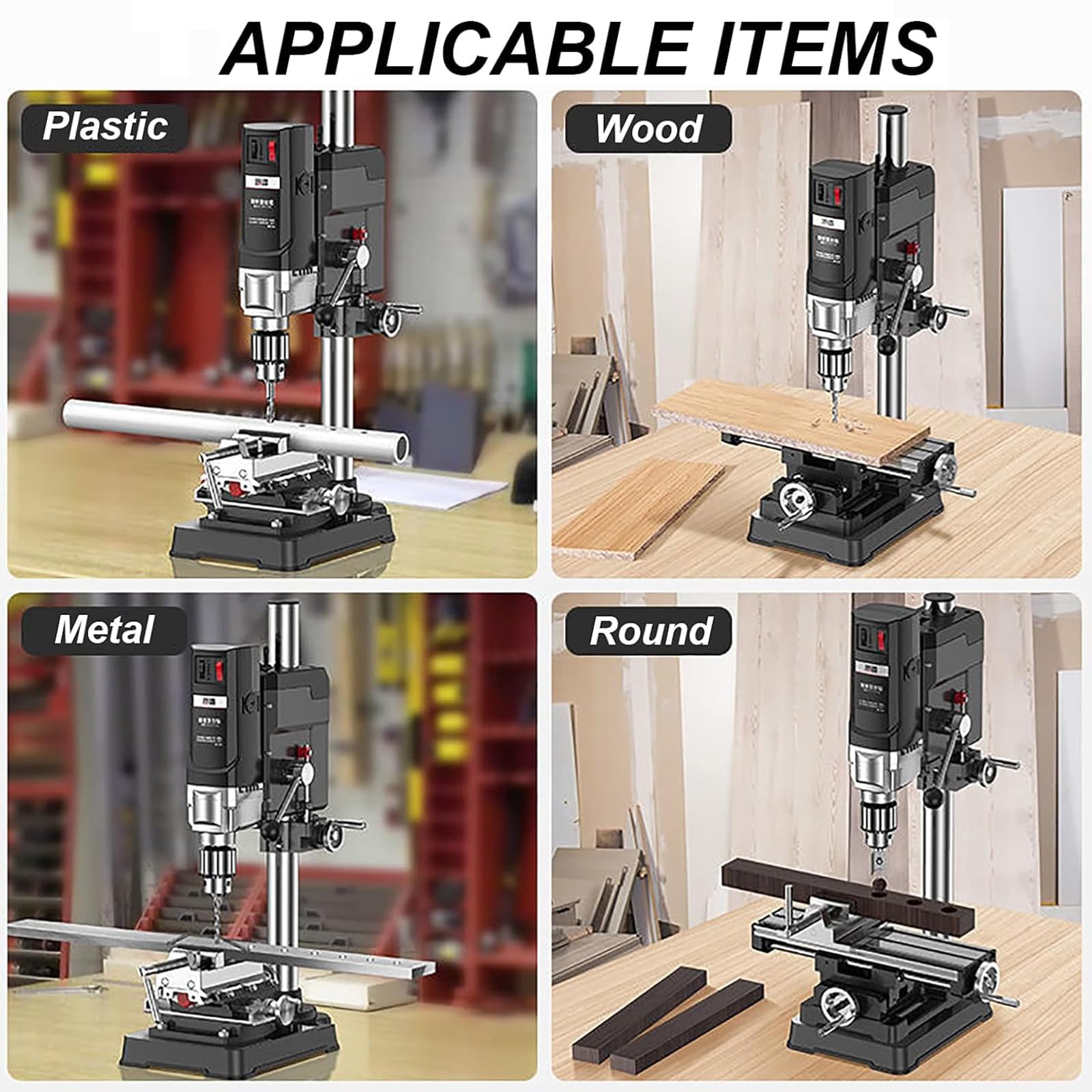 Trapano a colonna professionale con 6 velocità - Può forare metallo, legno, plastica | Strumento per produzione fai-da-te e artigianale | 2800 giri/min per un controllo preciso
