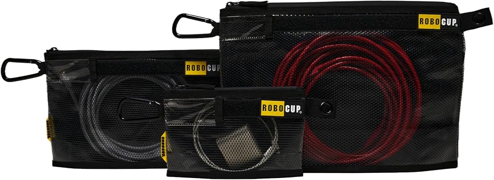 ROBOCUP Pro Zippered Storage Pouch, 3 Sizes Sold Individually or a Set of 3 | Water-Resistant Durable Design, Set of 3