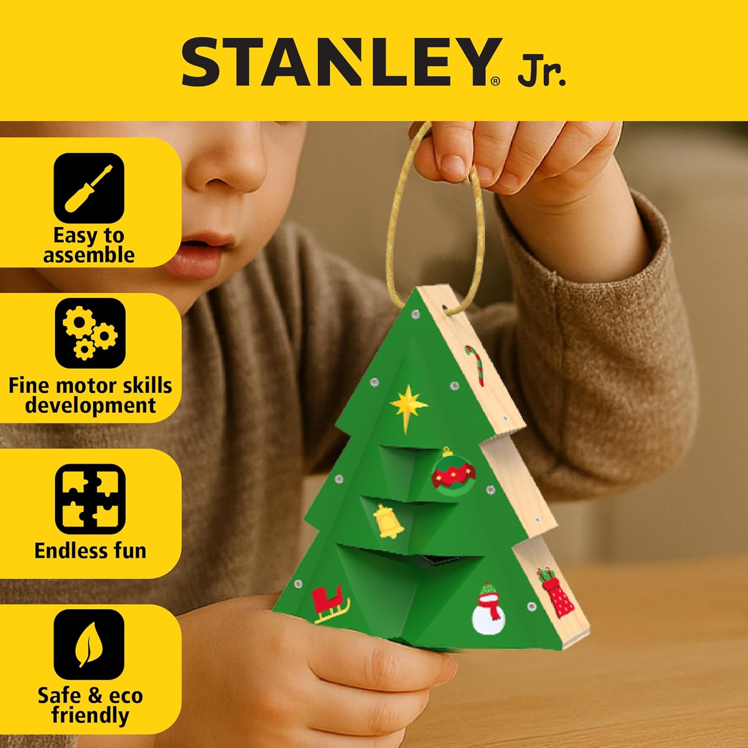 Red Toolbox Stanley Jr. Easy Build Christmas Tree Ornament Kit, Holiday Gift Christmas Edition