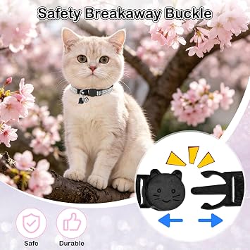 Rhinestone Cat Collar Breakaway, Bling Sparkly Diamond, Black