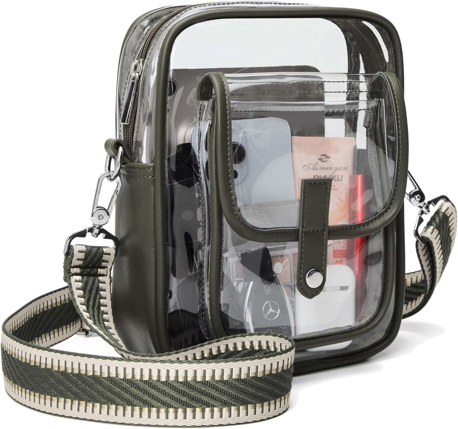 Clear Bag for Stadium Events, Clear Purse Stadium Approved CrossBody Bag for Men and Women,