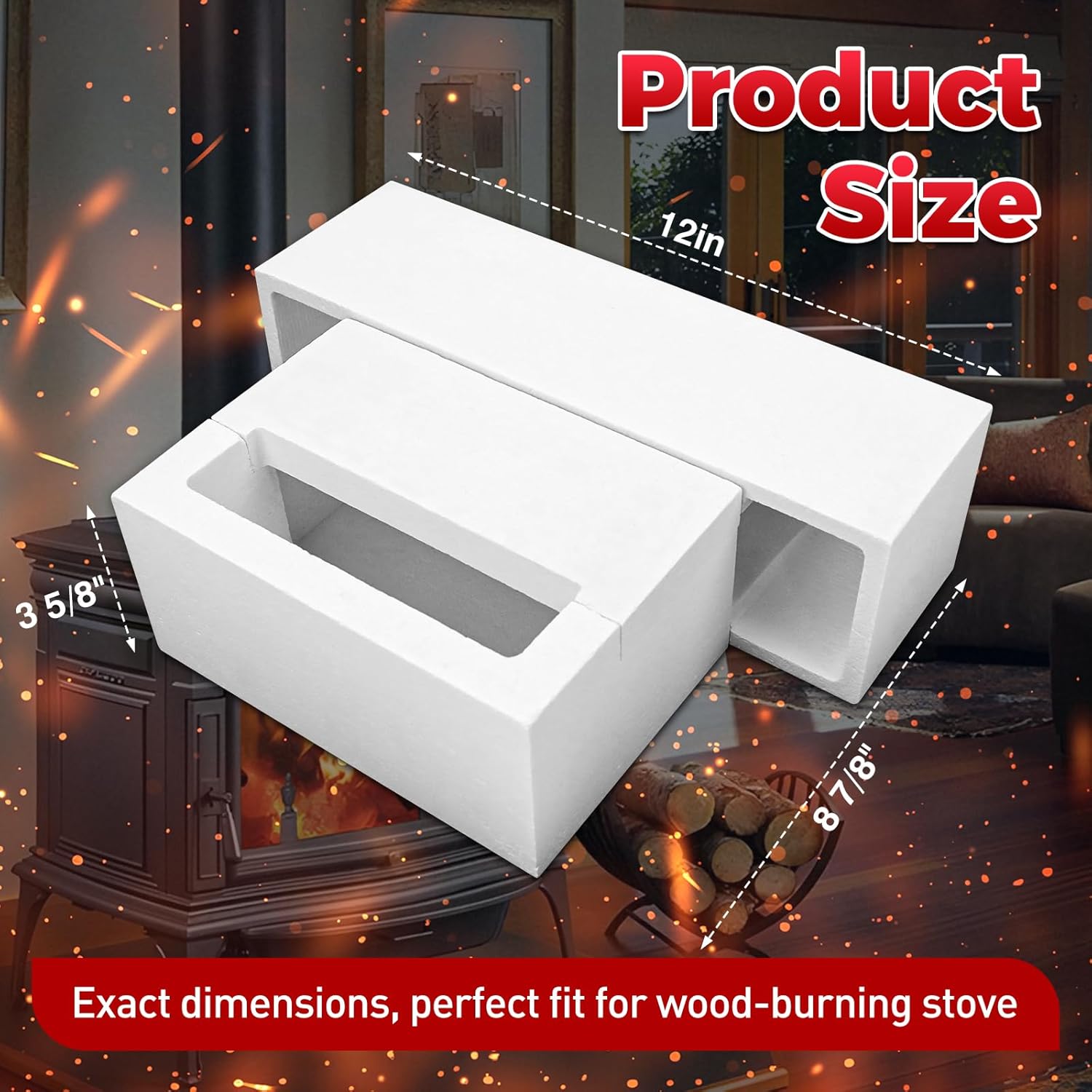 1602527 Refractory Assembly, Compatible with Vermont Castings Intrepid II Models: 1303,1308,1990,2070, Small Winterwarm Models: 2080, 2084, 2082