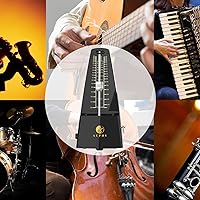 Vista 5 de Metrónomo mecánico con campana de acento, forma clásica, ritmo preciso, múltiples modos de ritmo, adecuado para piano, guitarra, batería, violín