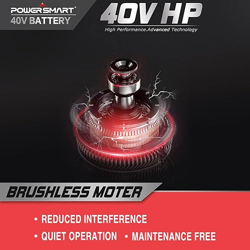 Miniatura 5 de PowerSmart Cortacésped inalámbrico de 40 V de 17 pulgadas, cortacésped con batería sin escobillas con batería de 4.0 Ah y cargador