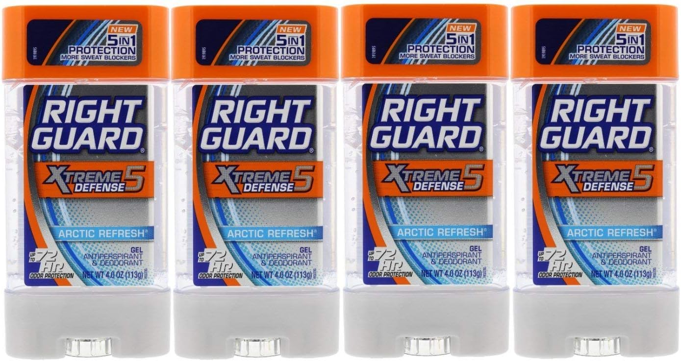 Right Guard Total Defense 5 Power Gel, Antiperspirant and Deodorant, Artic Refresh 4 Ounce 4 PK