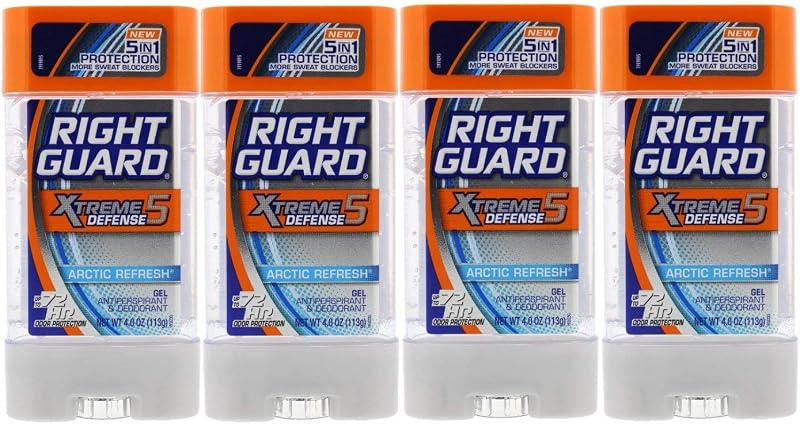 Antitranspirante e desodorante em gel Right Guard Total Defense 5 Arctic Refresh, pacote com 4