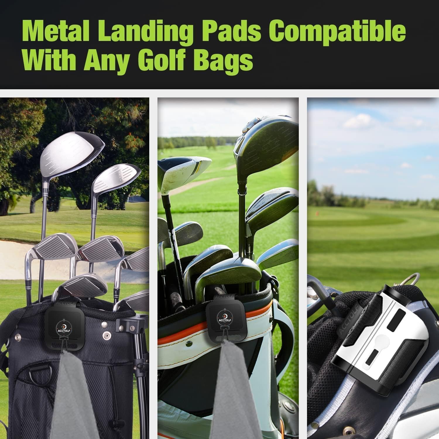 Golf Bag Magnetic Clip, Golf Rangefinder Magnetic Belt Clip, 2PCS Metal Landing Pads for Golf Bags, Magnetic ‎Rangefinder Strap, Magnetic Golf Towels, Magnetic Golf Accessories