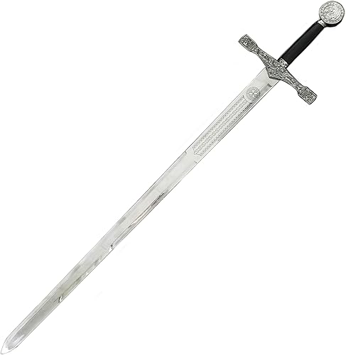 Miniatura 7 de Réplica de espada medieval King Arthur Excalibur de 45 pulgadas con placa de exhibición. para colección, decoración de pared, cosplay, regalo