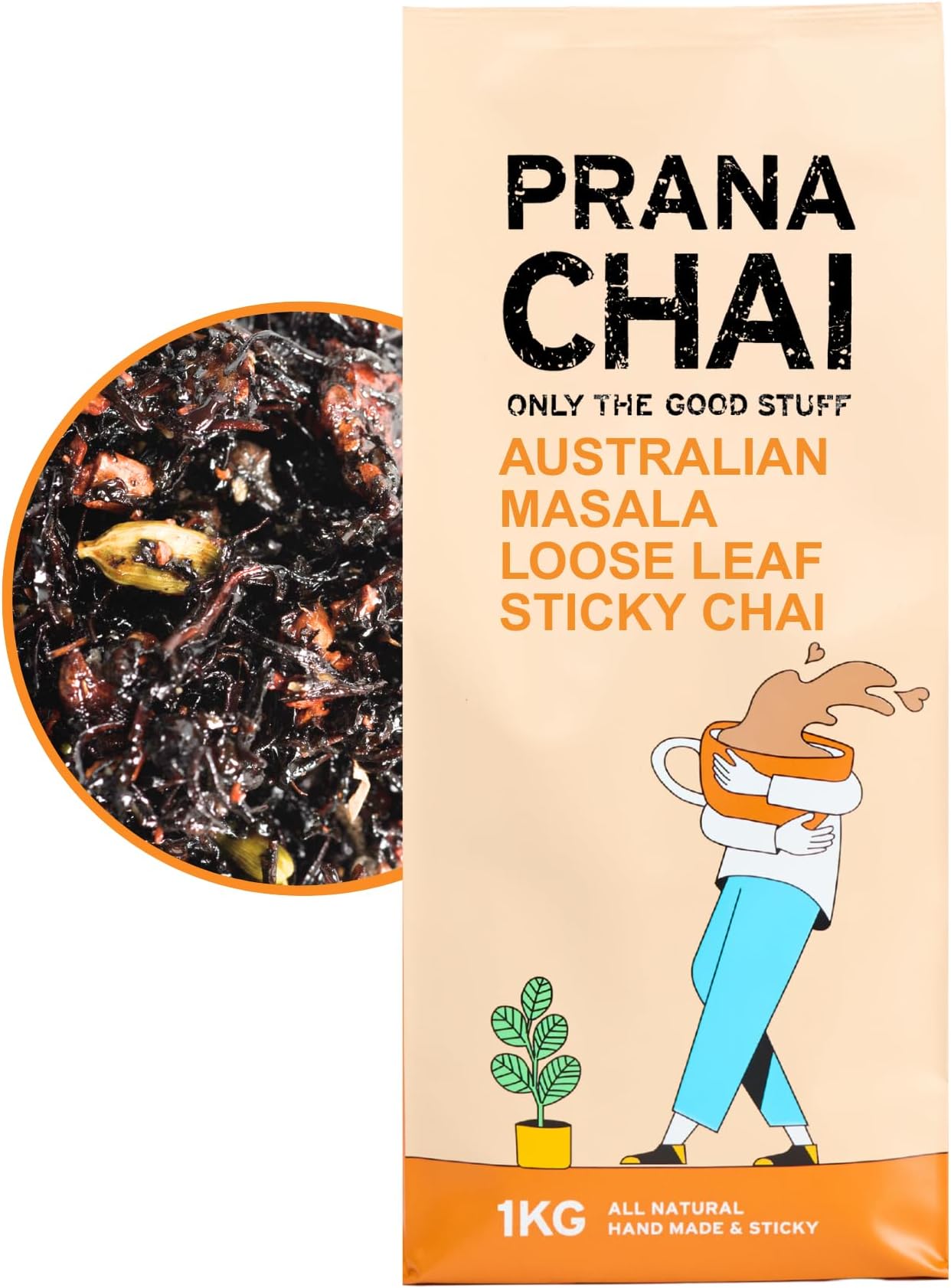 Prana Chai Original Masala Chai Tea - Australian Masala Loose Sticky Chai, 1000g