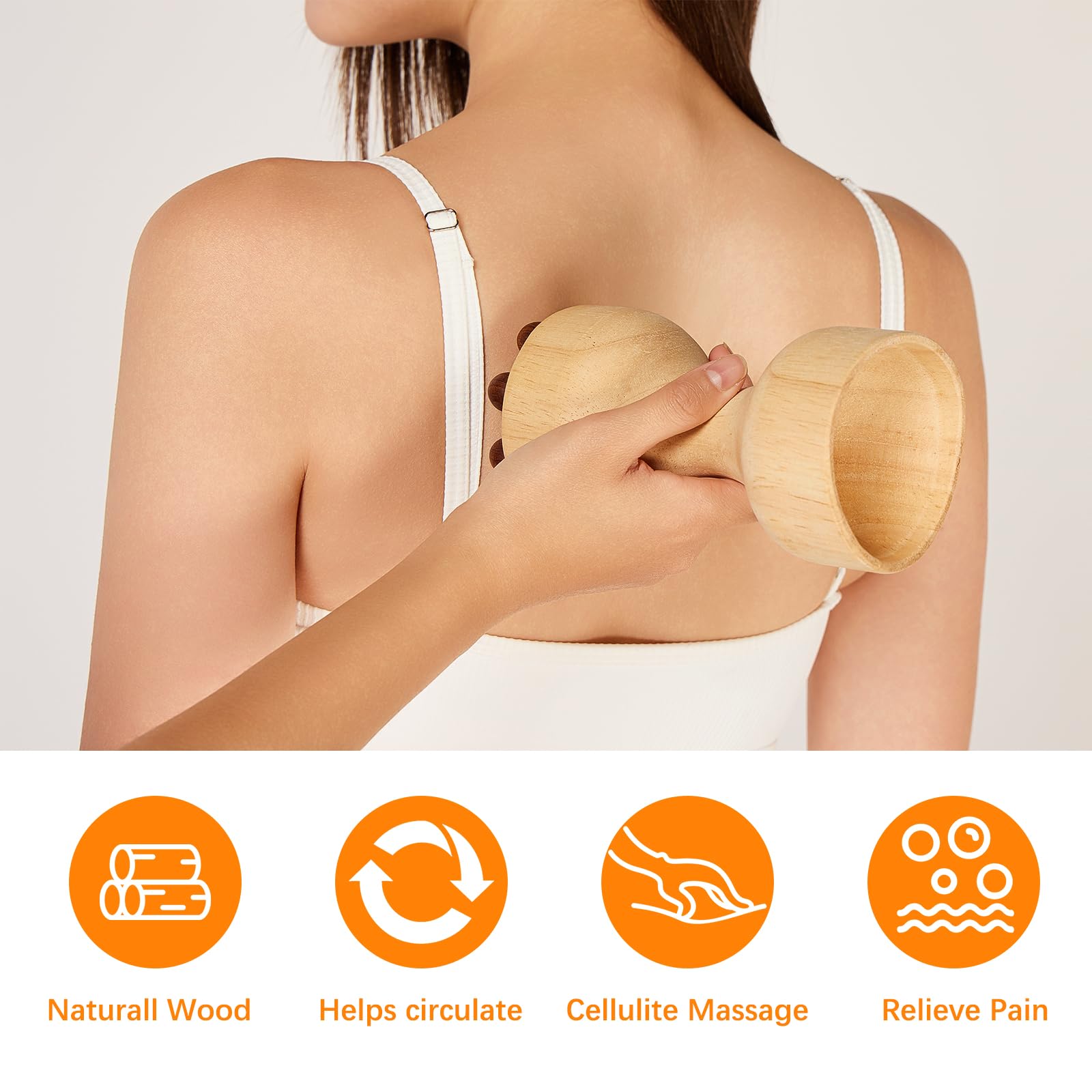 AICNLY Herramientas de masaje de terapia de madera 2 en 1 para dar forma al cuerpo, masajeador de drenaje linfático, kit de maderoterapia, rodillo de masaje de madera, masajeador anticelulítico, juego