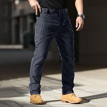 Tactical Pants for Men Waterproof Ripstop Baggy Camo Cargo Pants Lightweight Construction Work Pant Multi Pockets