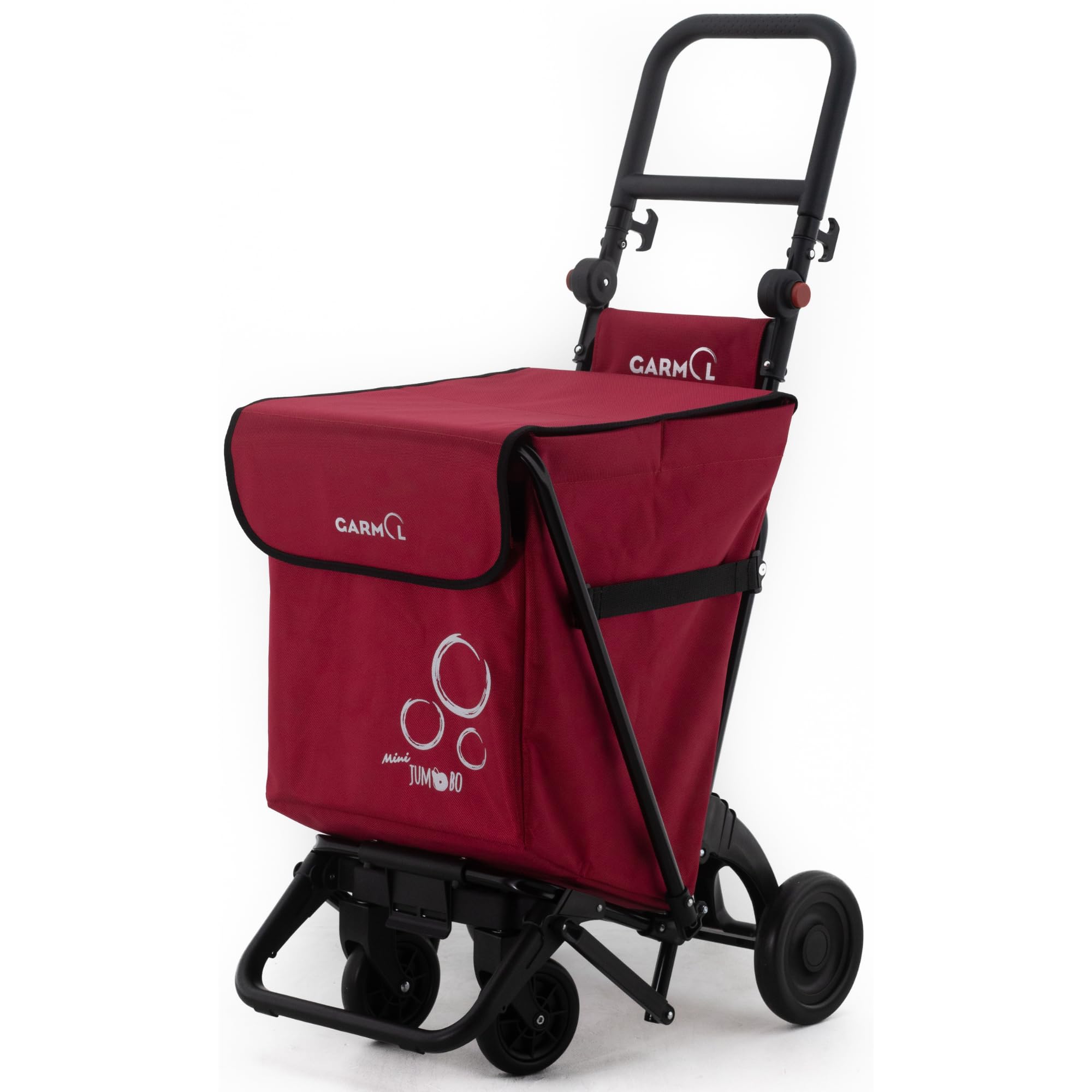 GARMOL Carro de la Compra Plegable 48 litros | Carro de la Compra 4 Ruedas Gran Capacidad | Carrito Compra 4 Ruedas Plegable Color Rojo