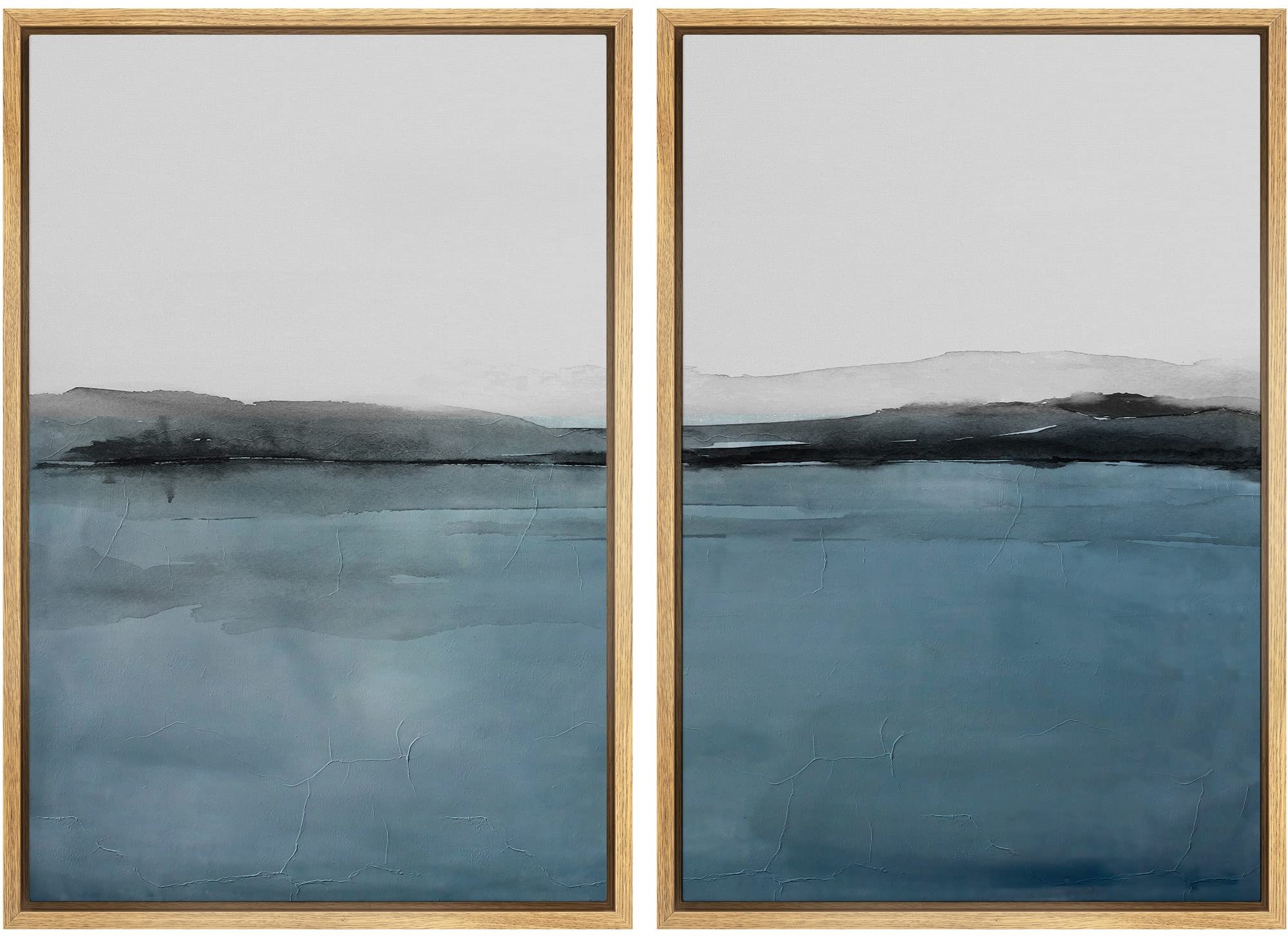 MUDECOR Framed Canvas Print Wall Art Set Watercolor Pastel Green Tan Landscape Abstract Shapes Illustrations Modern Art Decorative Contemporary for Living Room, Bedroom, Office - 16"x24"x2 Natural — view 120