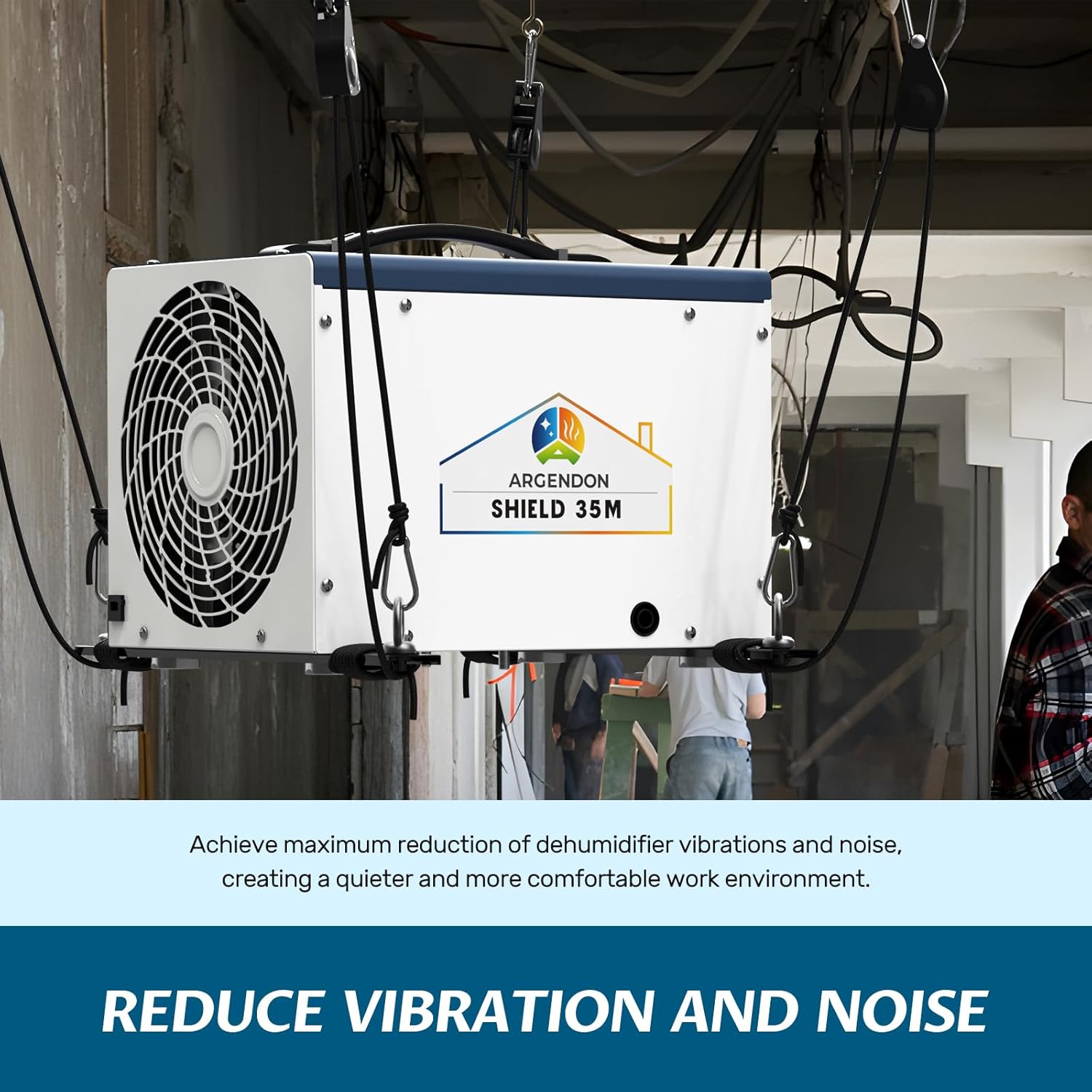 ARGENDON Hanging Kits for Compact Dehumidifiers, Easy Way to Raise and Lower Dehumidifier, Helps Reduce Noise and Vibration of the Unit, Suitable for ARGENDON Crawl Space Dehumidifier Black