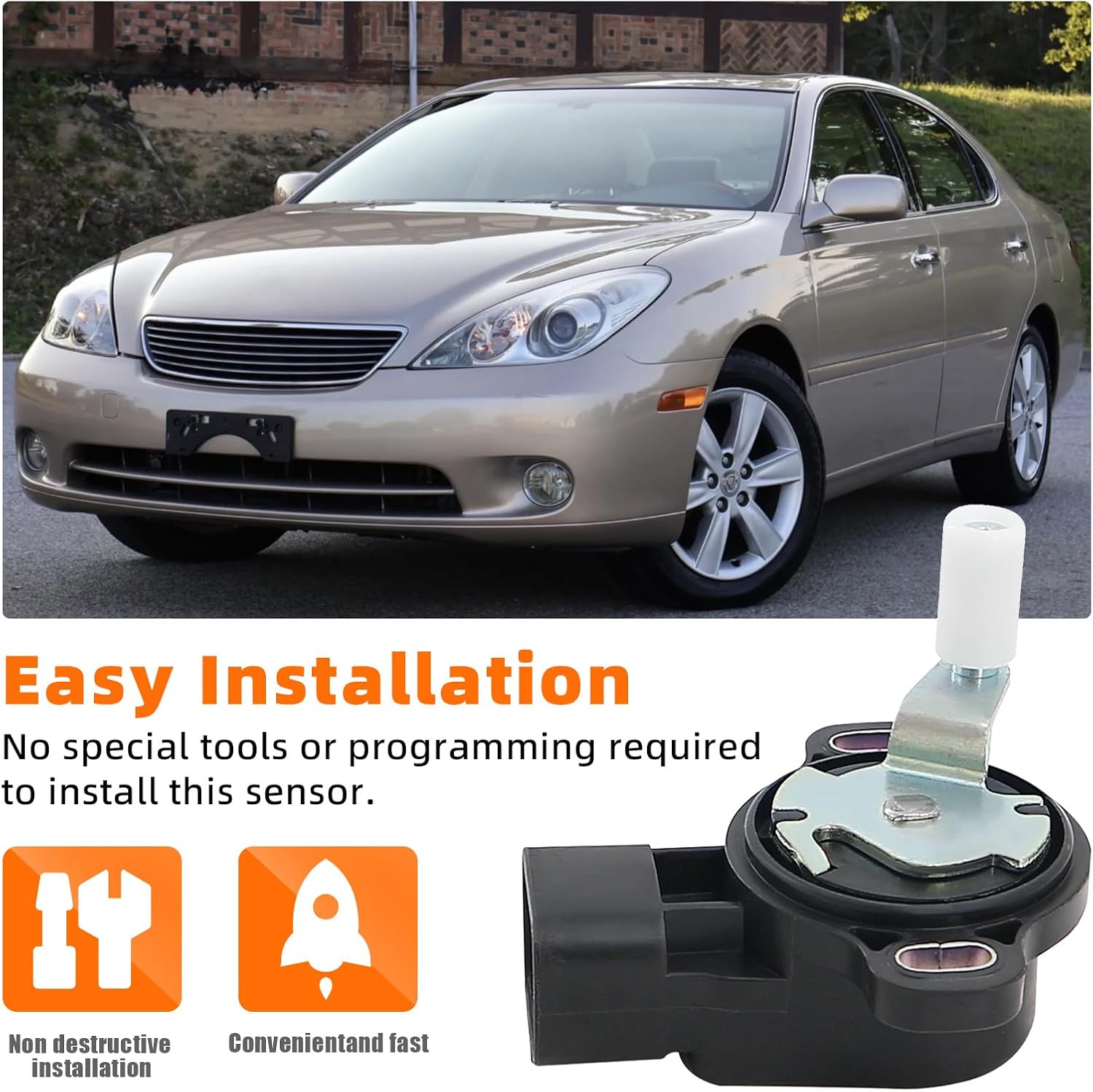 Accelerator Pedal Travel Sensor Compatible with 2002-2003 Lexus ES300, 2004-2006 Lexus ES330, 2002-2006 Toyota Camry, 2002-2008 Toyota Solara Replaces 78010-33010 ‎7801033010 699-117