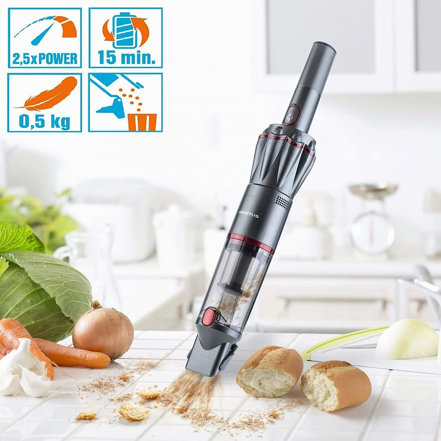 Genius Invictus One 1.0 Aspirateur à main 12 pièces Anthracite