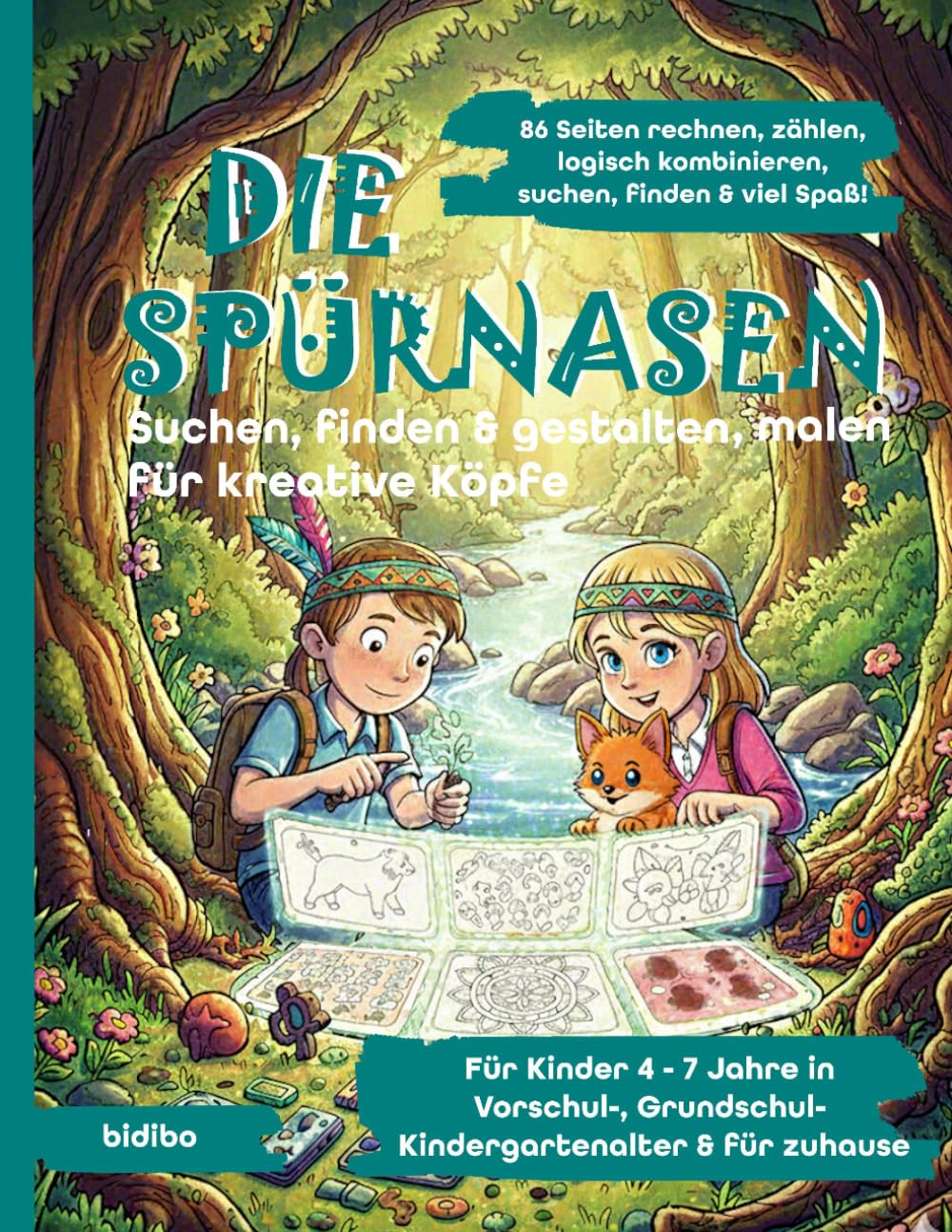Die Spürnasen – suchen, finden und gestalten | Kreatives Rätsel-Buch für Kids 4-7 Jahre | Punkt-zu-Punkt und Mandala malen |: Mal- und Suchaufgaben im ... kombinieren für Kita, Kindergarten, Schulel