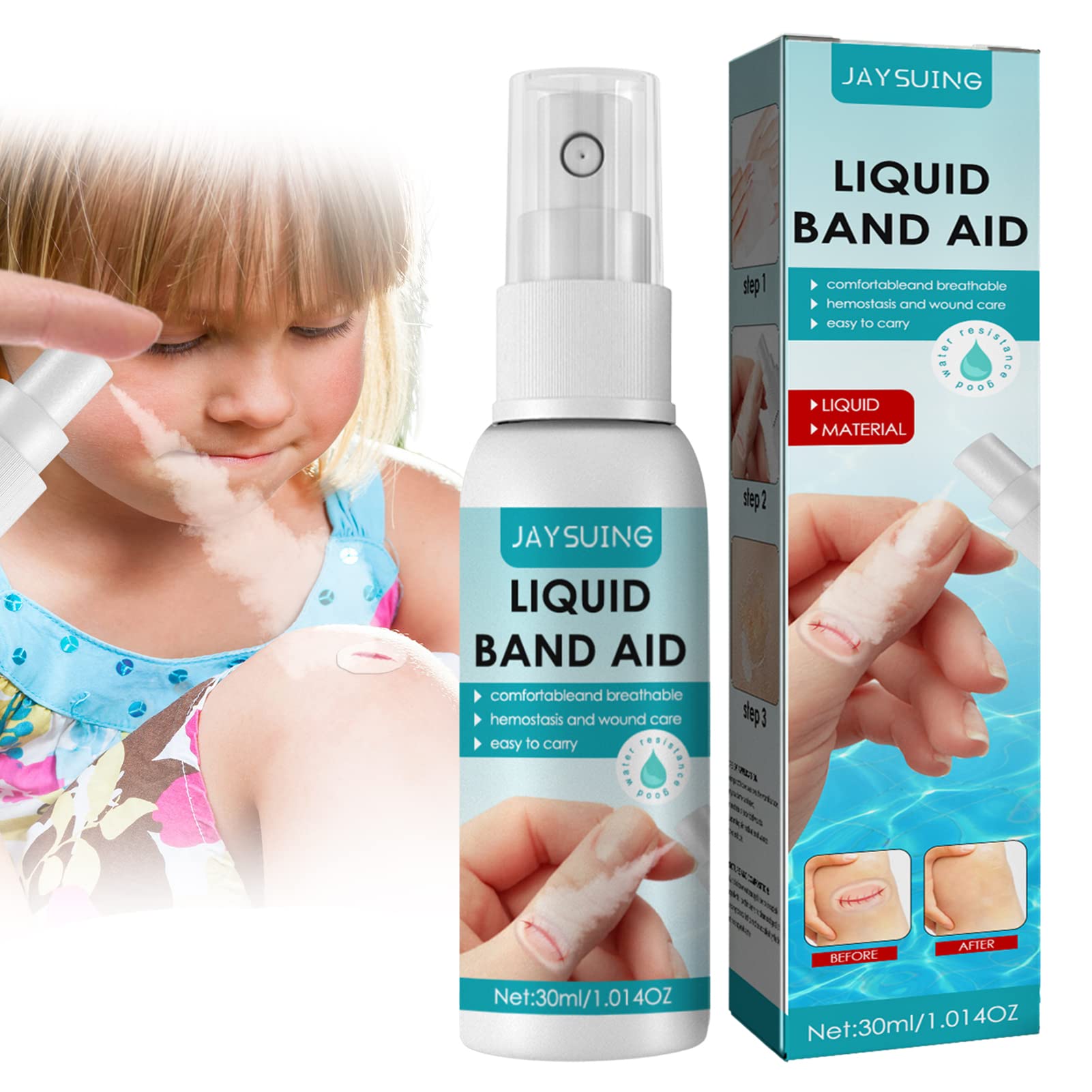 Liquid Bandage Spray, Liquid Skin Bandage Bandaids, Waterproof Liquid Bandage Liquid Bandage, Breathable Antibacteria_l Spray Wound Patch, for Cracked Aid Quick Dry Wounds Care