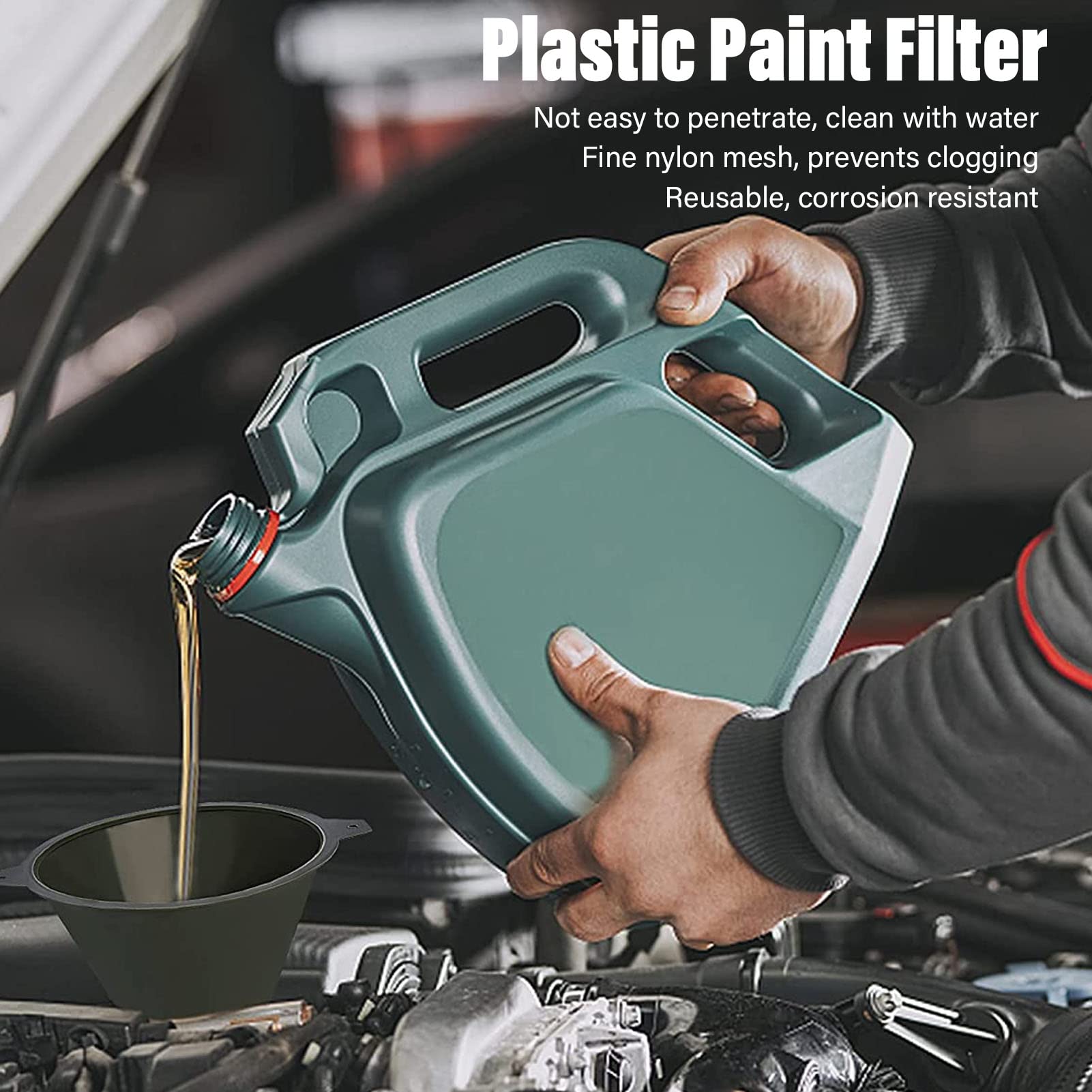 6PCS Filtro per Vernice in Plastica con Maglia Fine in Nylon Filtri per Vernice Riutilizzabili Rete a Imbuto per Residui di Cibo a Base di Olio a Base D'acqua 100 Mm / 3,9 Pollici