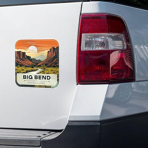 Miniatura 2 de Big Bend National Park - Calcomanía de vinilo impermeable para parachoques de automóvil, laptop, botella de agua, pared y ventana, tamaño - 3