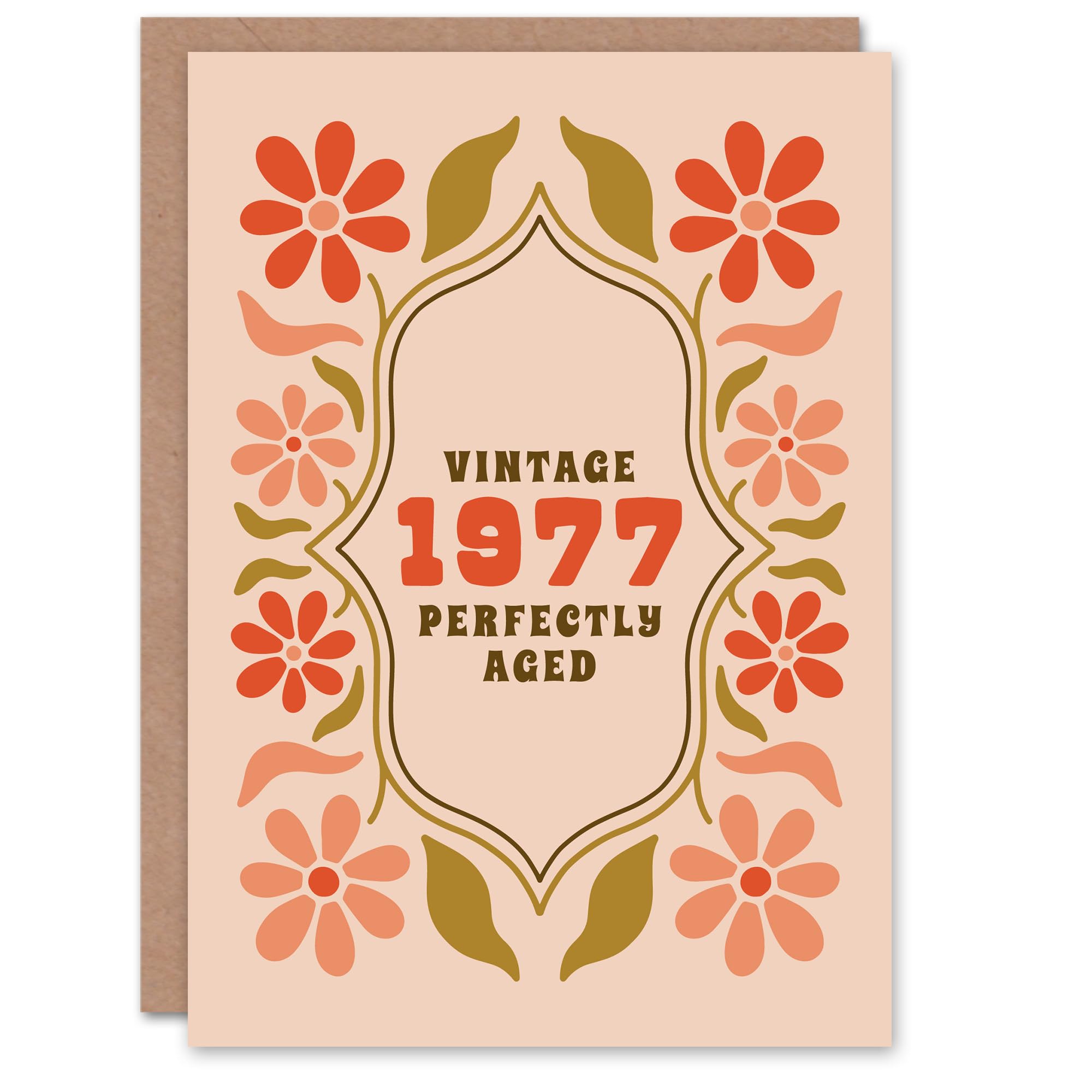 Vintage Year Floral Flowers Her Born 1977 Aged 48 Years Old 48th Birthday Card
