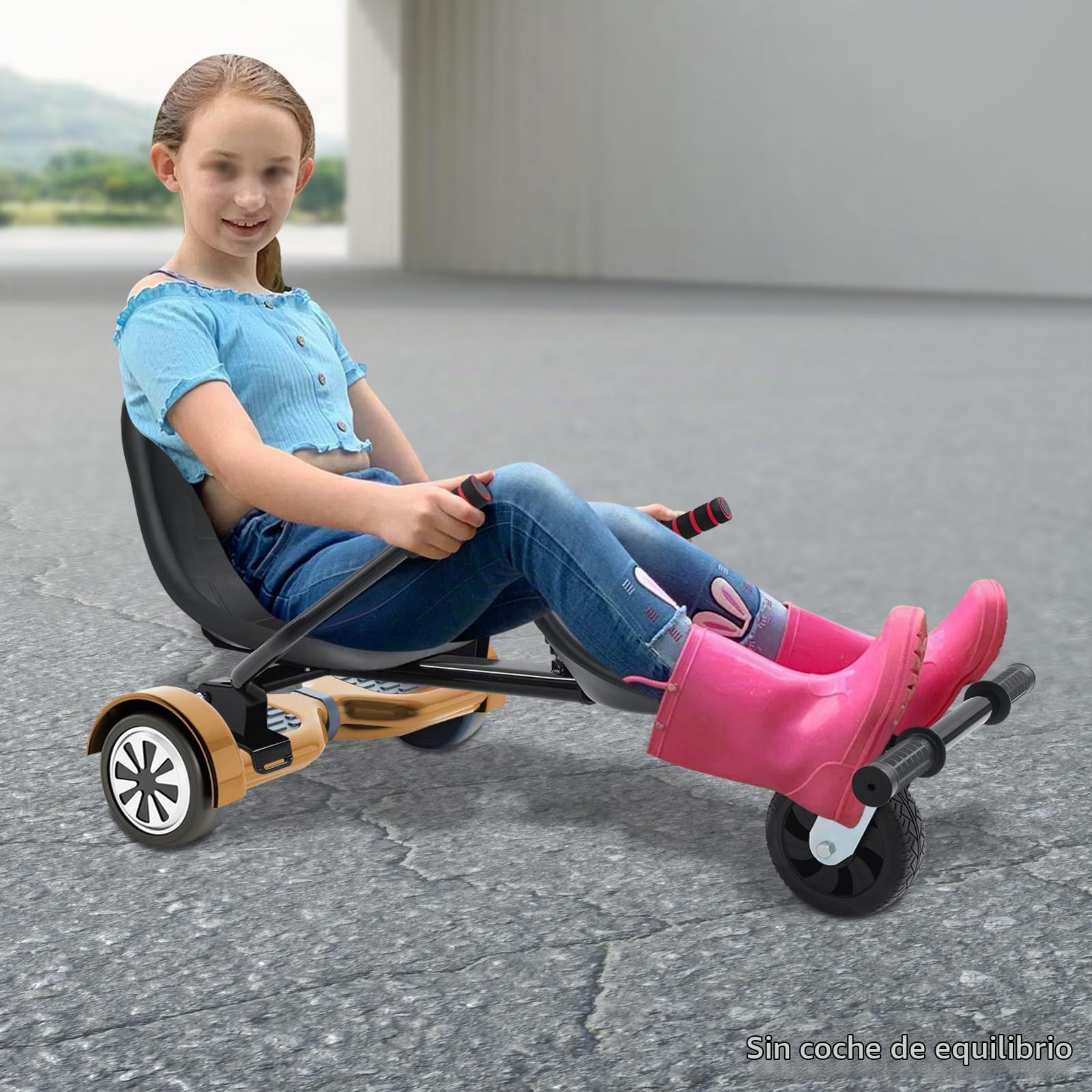 Hoverboard Asiento Doble Personas Go Kart,Kit de transformación Hovercart Accesorios Adecuado para 6.5"10" Scooter autobalanceo,Marco ajustable Hoverboard Kart