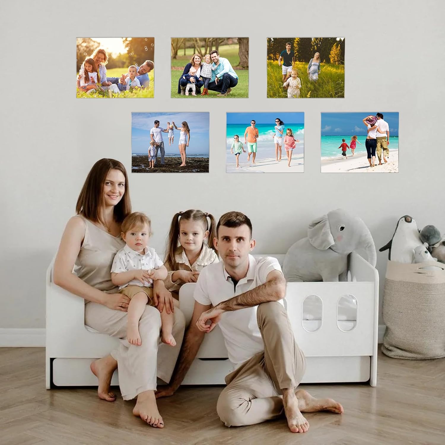 5x7 Acrylic Picture Frames Set of 6, Clear Photo Frame for Wall with Tape, Clear Picture Photo Frames 5x7 for Home, School, Office - Horizontal - Image 6