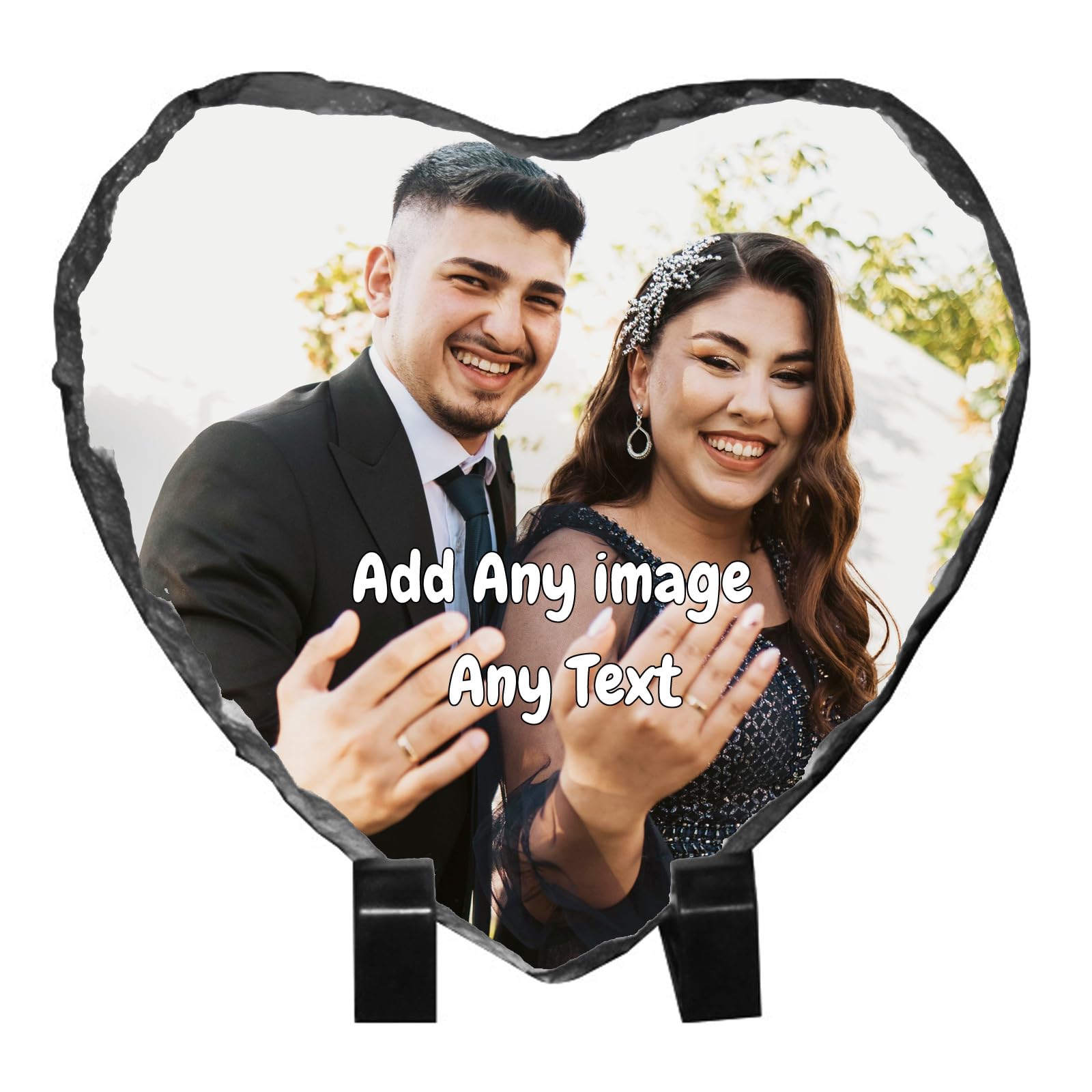 JPHCHSC Slate Photo Personalised With Stand,Picture Slate,Slate Heart,Sublimation Slate,Personalised Slate For Birthday,Family,Christmas,Valentines,Anniversary,Graduation