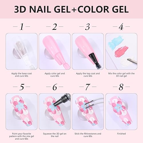 Vista 31 de Makartt Pegamento de uñas de gel: pegamento sólido para uñas a presión, necesita lámpara UV de gel 3D de 0.5 fl oz, herramientas multifuncionales
