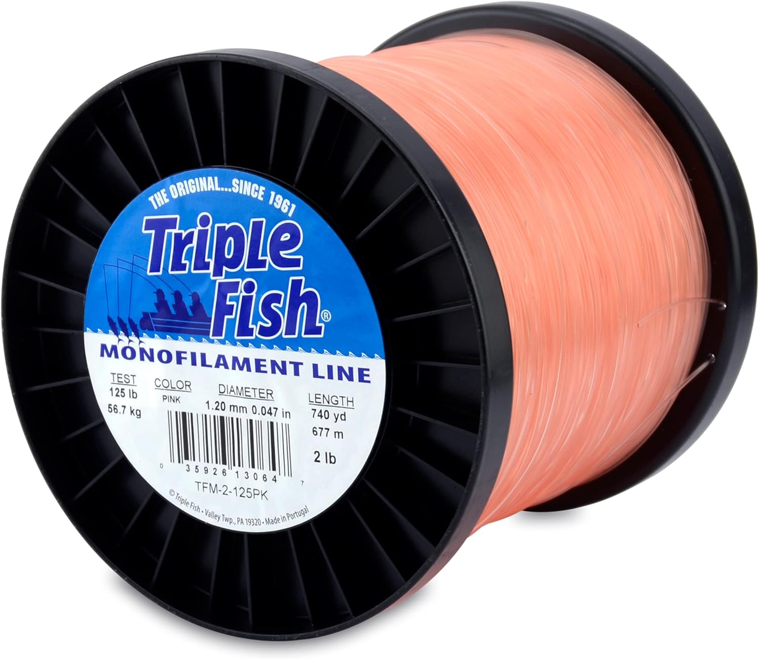 Triple Fish Monofilament Fishing Line - Strong Clear Pink Camo Color for Trolling, Bottom Fishing, Casting Main Line Catfish, Bass