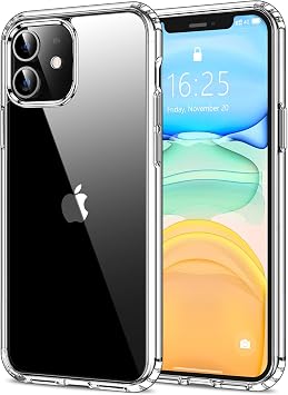 HOOMIL Case for iPhone 11, Non-Yellowing, Drop Protection, Anti-Scratch, Transparent Hard Back Phone Cover, Crystal Clear, PC and TPU Material, Wireless Charging Compatible