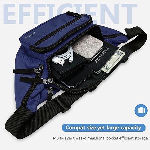 Vista 9 de ProCase Riñonera para hombres y mujeres, riñonera para viajes, senderismo, correr, deportes al aire libre