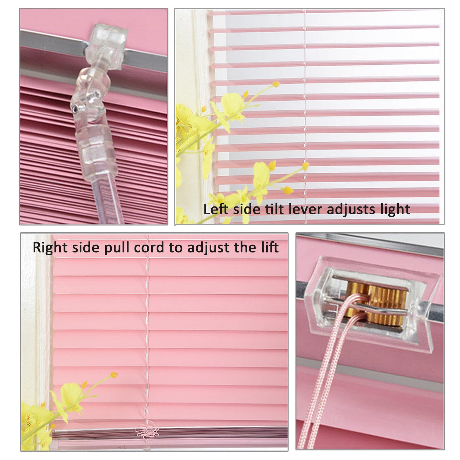 Persianas Venecianas De Aluminio Rosa,Persianas Horizontales De Aluminio De Lamas De 25mm,Persianas Metálicas,Persianas De Tratamiento De Ventanas,40-160cm De Ancho,WxH-80x120cm/31.5x47in