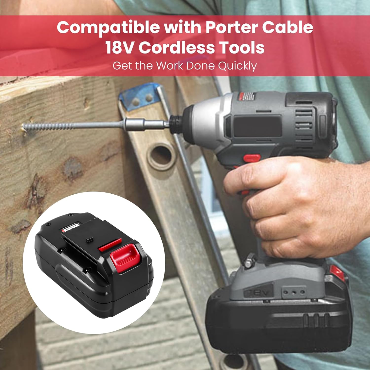 2 Pack 3.6Ah PC18B PC18B-2 Replacement for Porter Cable 18v Battery Ni-Mh Batteries Compatible with Porter Cable Batteries 18V PCC489N PCMVC PCXMVC Cordless Power Tools - Image 6