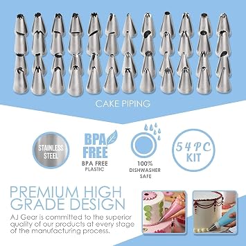 105 PCs Cake Decorating Supplies Kit for Beginners - Pink Aluminium Rotating Turntable Stand, Mixed Opening Shapes, Cake Decorating Kit