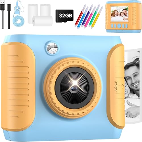 Miniatura 8 de Cámara de impresión instantánea para niños, cámaras instantáneas con pantalla de 2.4 pulgadas, regalos de cumpleaños de Navidad para niñas de 3 a 12