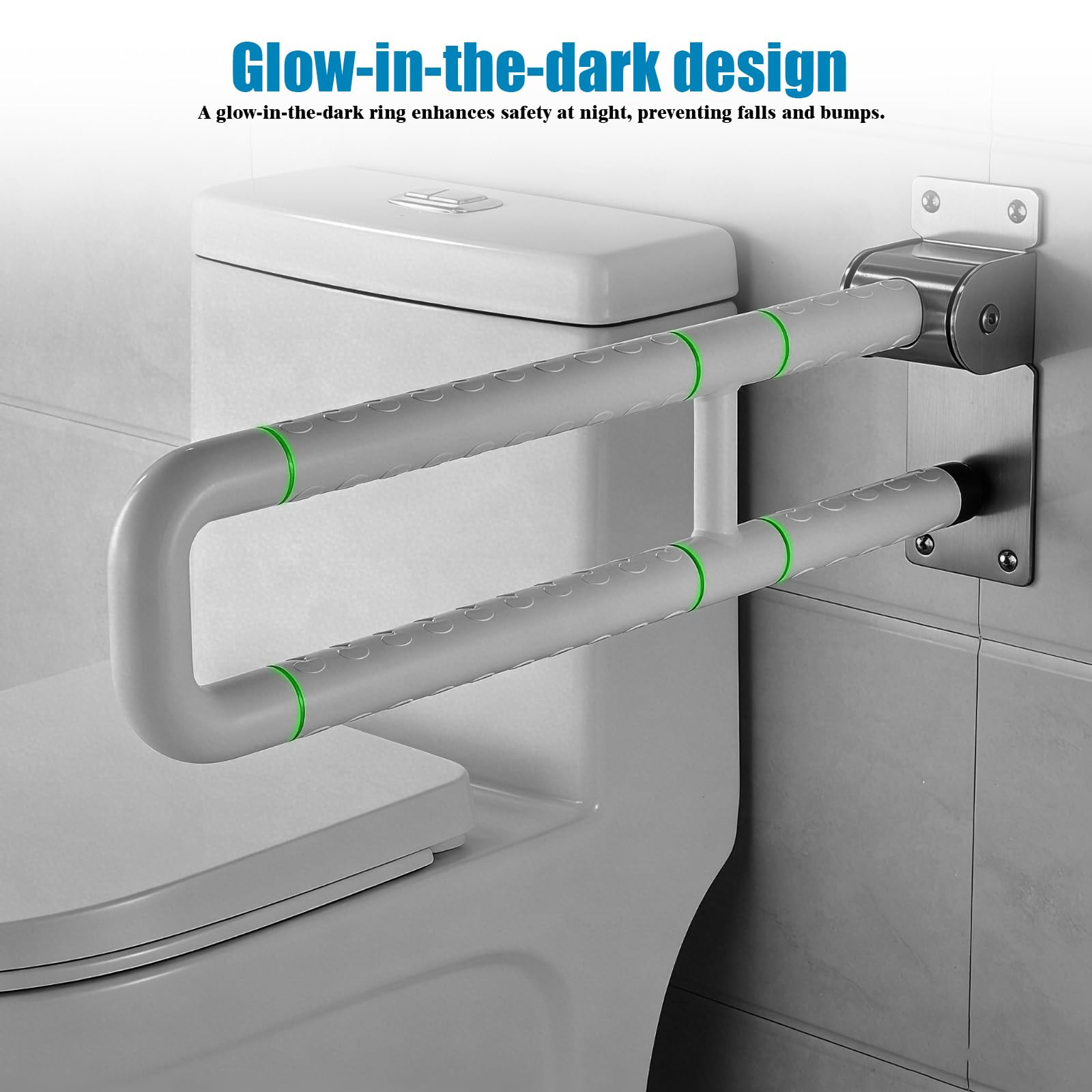 Maniglione Bagno Disabili, Maniglione Doccia Anziani in Acciaio Inossidabile, Maniglione di Sicurezza Ribaltabile Muro, WC Disabili Maniglia Antiscivolo per Bambini, Disabiliti, Gravida