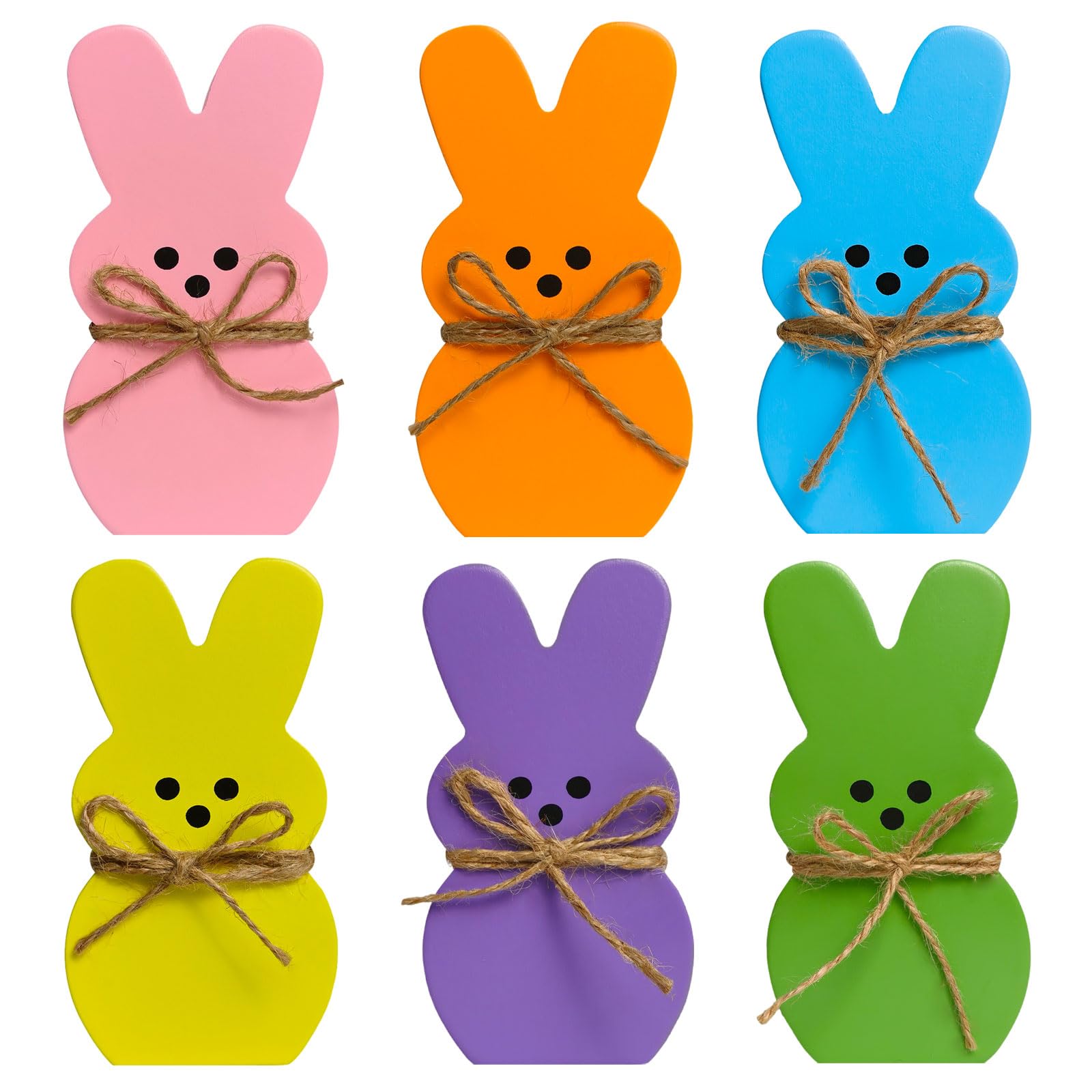 Lapin de Pâques en bois : décoration de table raffinée pour plateau à étages