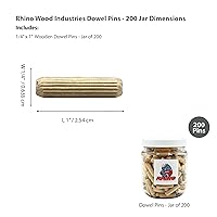 Vista 162 de 3/8" x 2" - Paquete de 500 pasadores de madera - Secados al horno, estriados y biselados (3/8" x 2", 500 unidades)