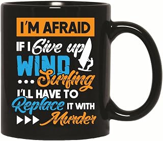 Windsurfing Gift Idea for Adventure Lovers Murder Surfing Surfe 11oz 15oz Black Coffee Mug