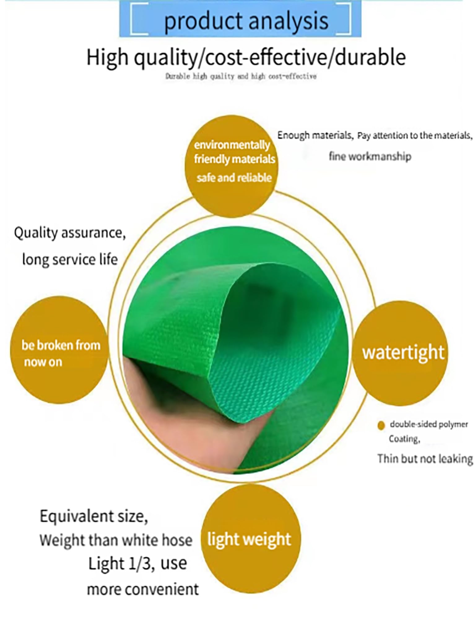 Tubo piatto da 65 mm per pompa dell'acqua da patio, stagno e piscina, tubo flessibile Dischar per un flusso d'acqua efficiente in vasche idromassaggio e giardini