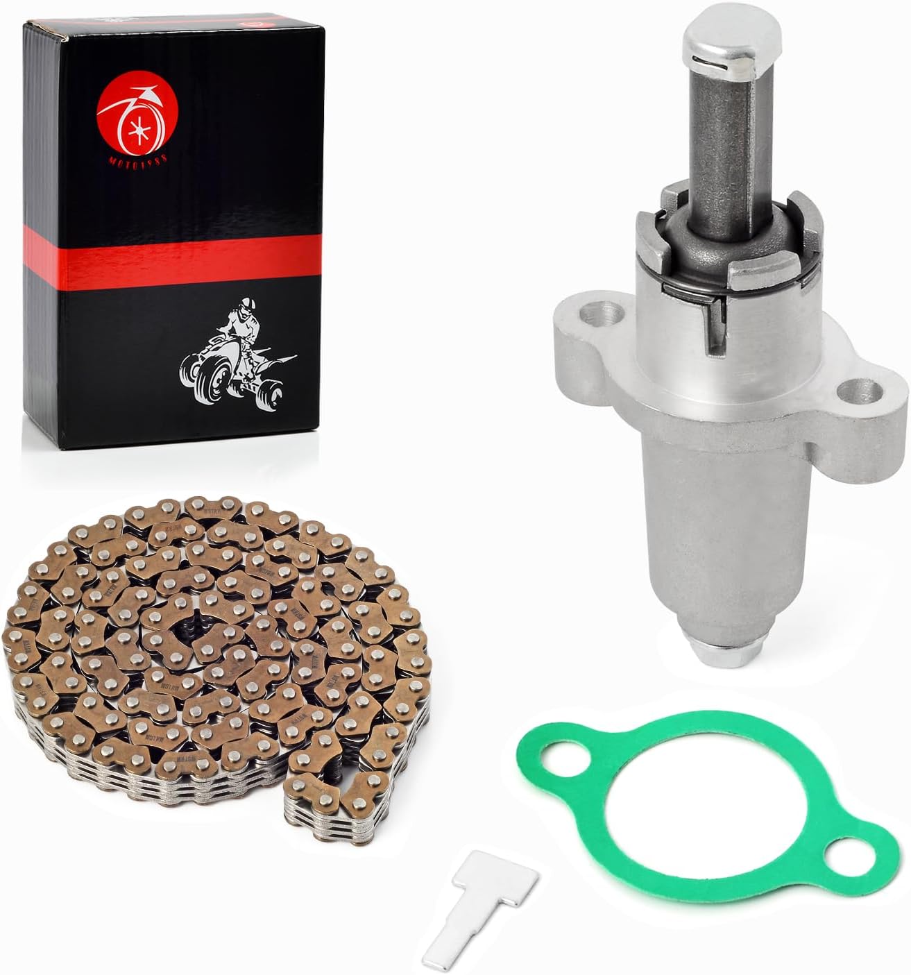 Cam Timing Chain and Tensioner for Suzuki LT-A500X LT-F500F Kingquad 500 Vinson 500 1998-2023 For Arctic Cat 500 1998-2007