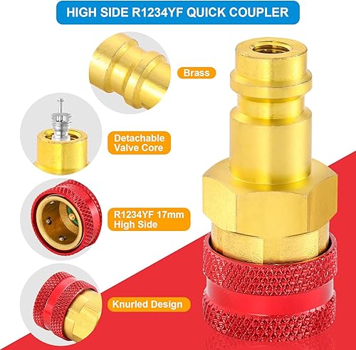 Miniatura 3 de Adaptador R1234yf a R134a, kit de adaptador R1234yf, adaptadores de conversión R1234yf a R134a, acoplador rápido de lado altobajo Adaptador de