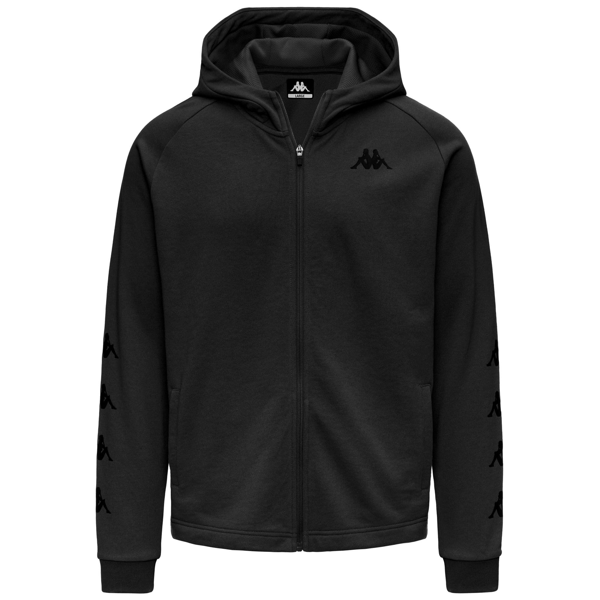 Kappa - Felpa con Cappuccio e Zip, Uomo, Cotone, Palestra, Modello: Igojoso