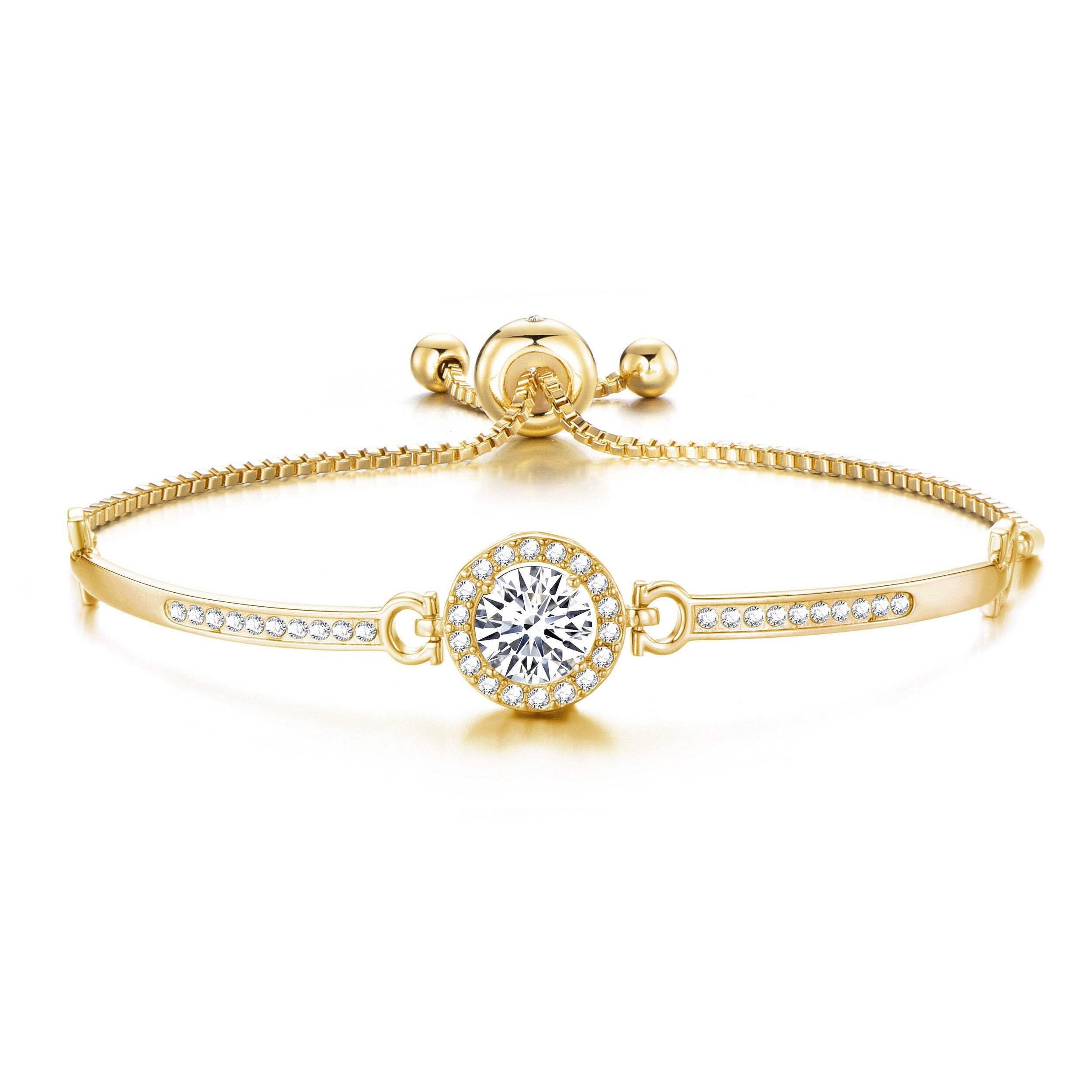 Swarovski Bracciale Infinity Da Donna In Cristalli Bianchi Eplaccatura In Oro 5518871