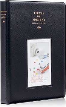 64 Pocket Mini Photo Album for Fujifilm Instax Mini 12, 11, 9, 8, 90, 25 & Polaroid Z2300, PIC-300P Instant Cameras Black
