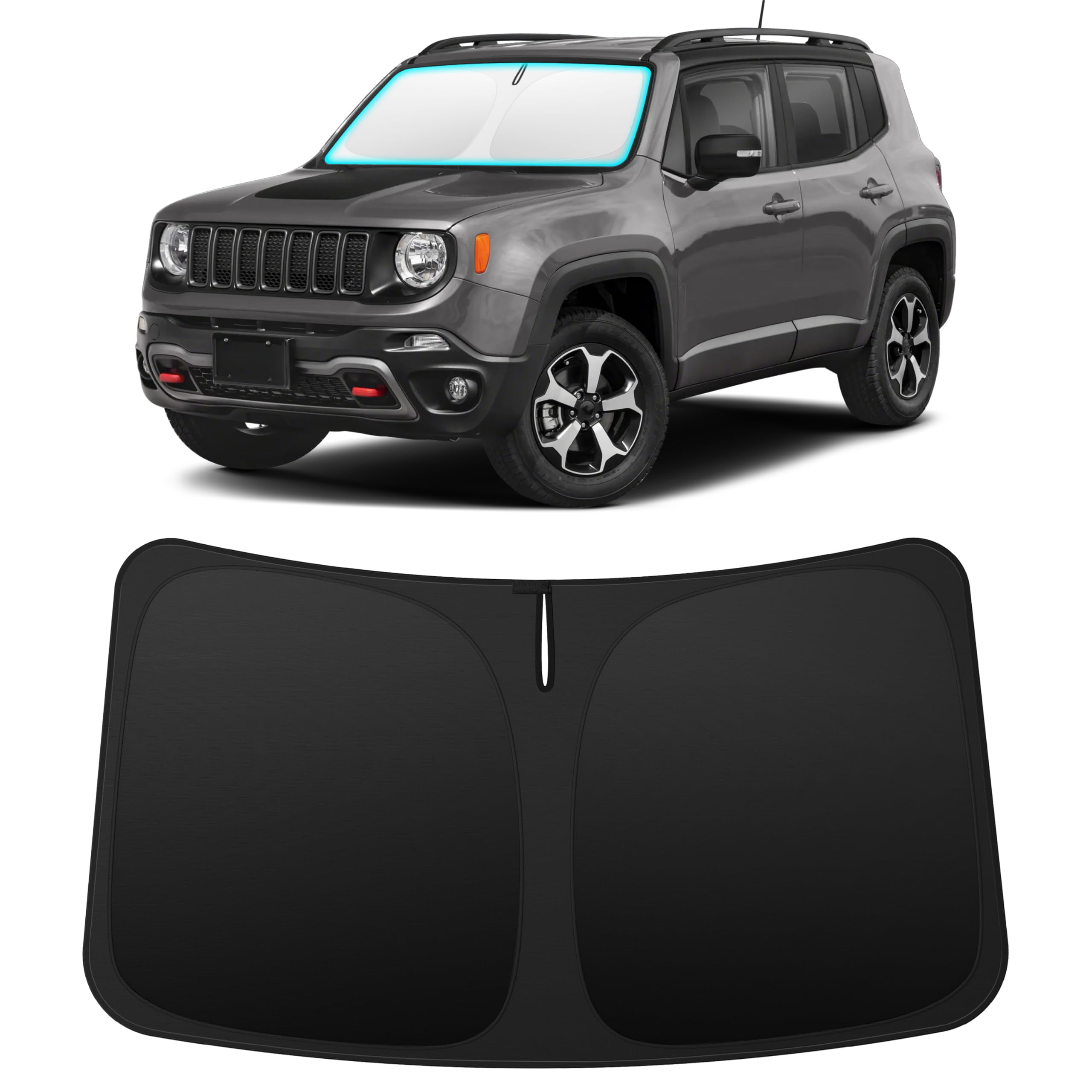 INSAUTO Custom Fit Windshield Sun Shade for Jeep Renegade 2015-2024