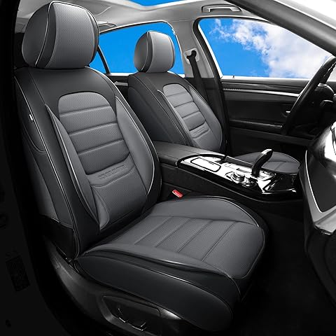 Car Seat Covers Full Set, Universal Leather Seat Covers for Cars, Breathable & Wate...