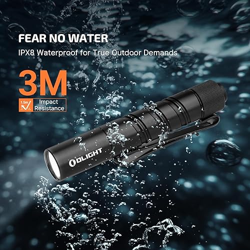 Miniatura 7 de OLIGHT I3T 2 EOS Pocket EDC linterna, 200 lúmenes, luces flash de mano compactas y brillantes, interruptor trasero de doble salida con batería AAA y